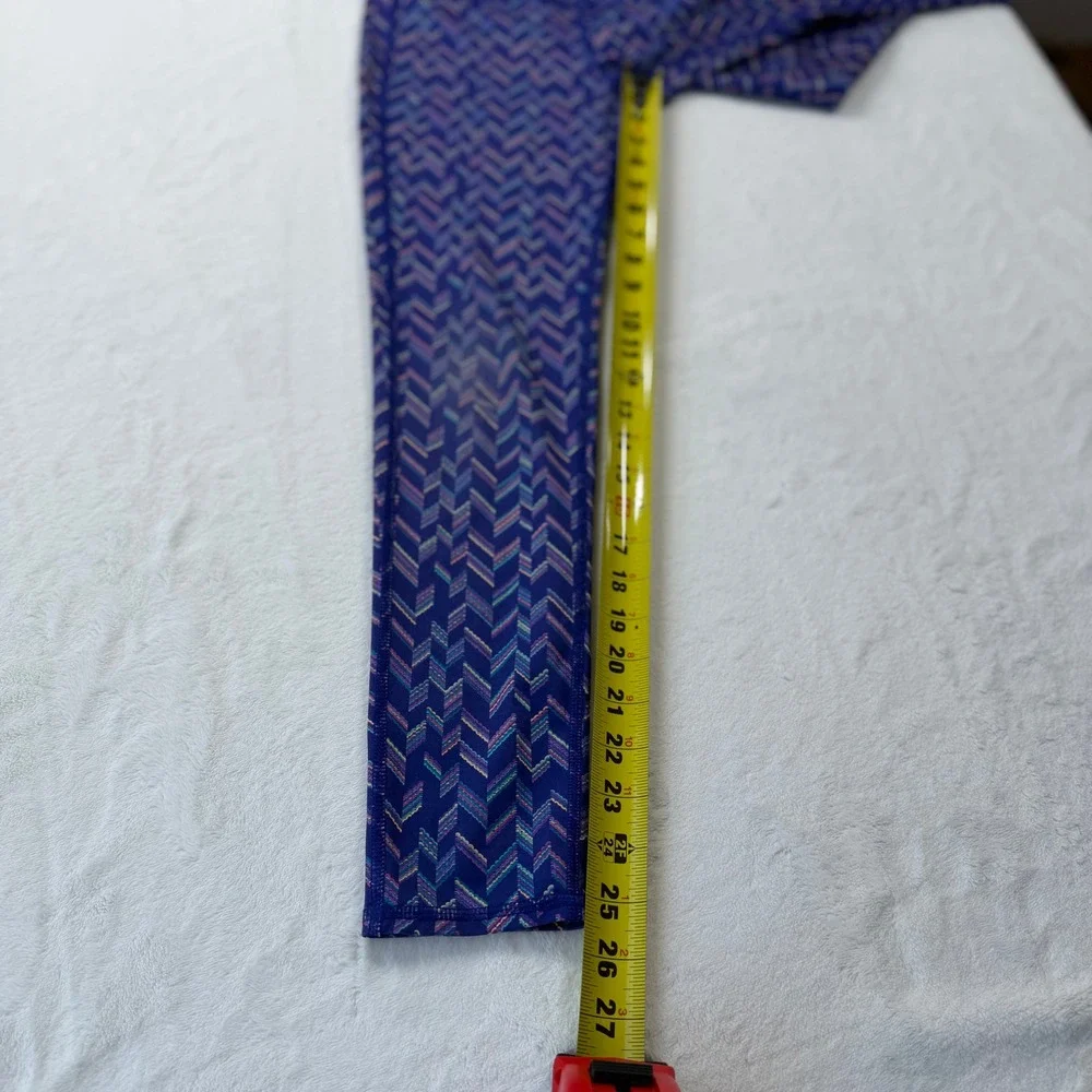 Old Navy Active Leggings Girls L‎ 10-12 Purple Chevron Go-Dry Good Condition